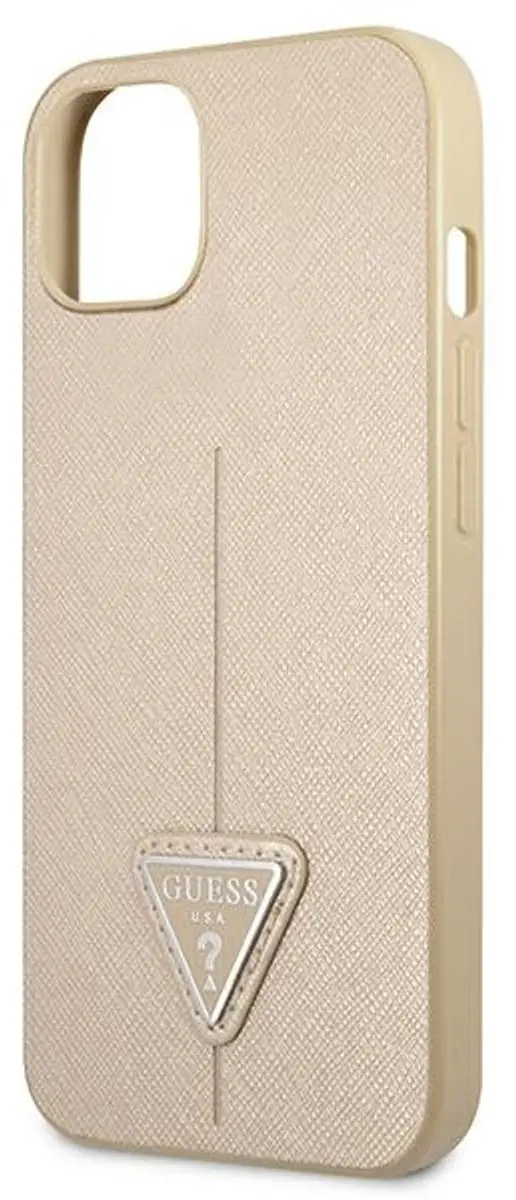 GUESS Saffiano Triangle Back Case iPhone 13 Mini - Beige