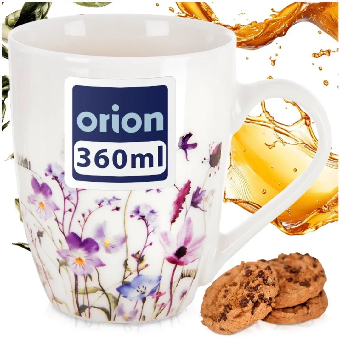 Orion Louka Mok Porselein Bloemen 360ml - 8.5cm - Multicolor