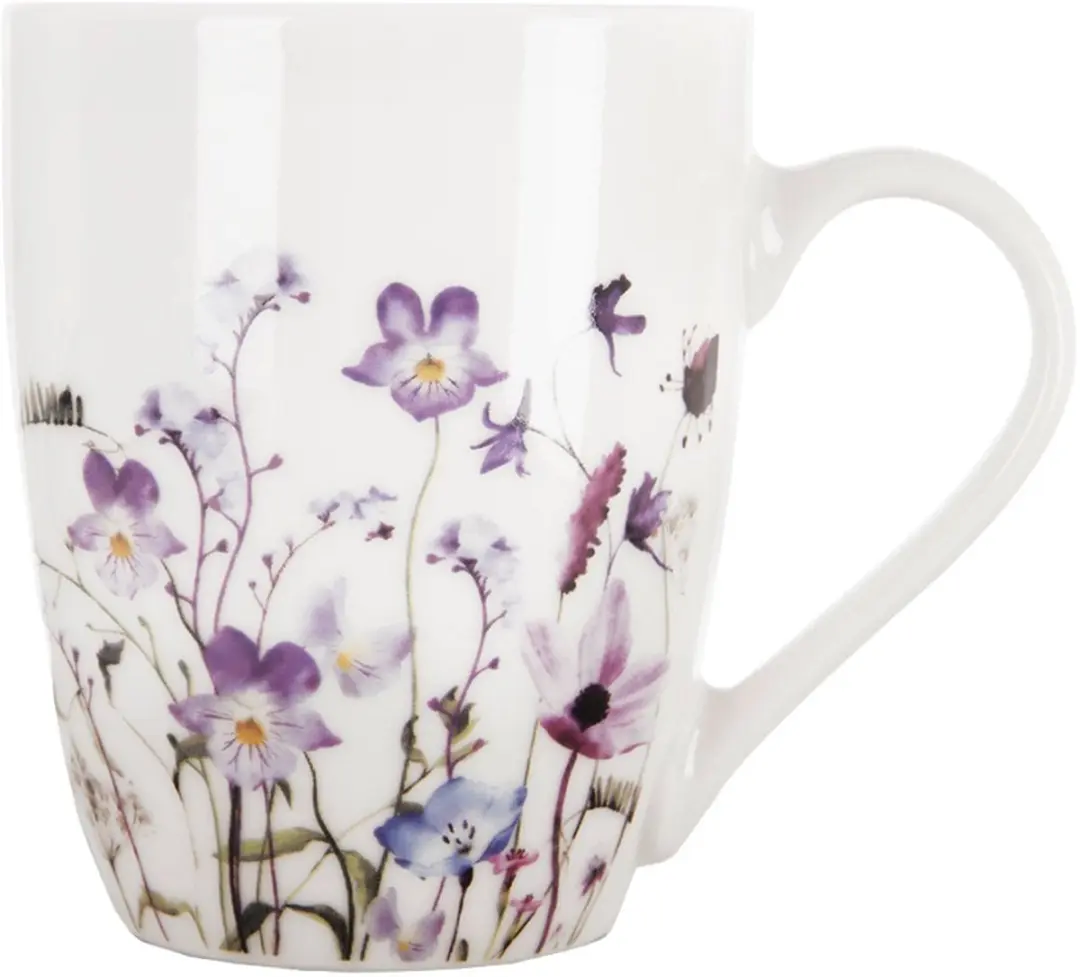 Orion Louka Mok Porselein Bloemen 360ml - 8.5cm - Multicolor