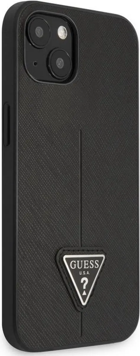GUESS Saffiano Triangle Back Case - iPhone 13 - Zwart
