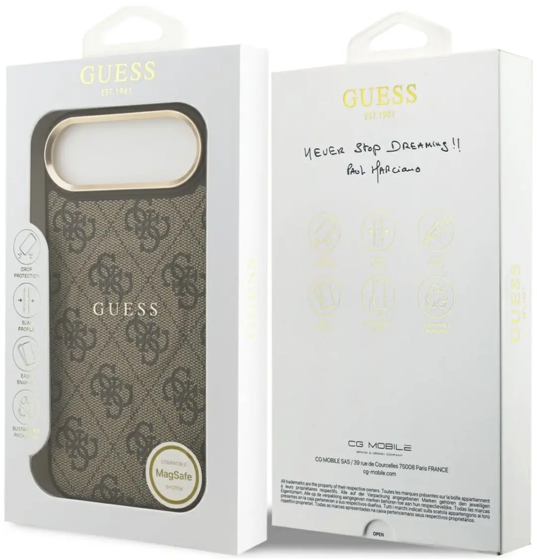 GUESS iPhone 17 Air Back Cover - Bruin - MagSafe PU Leather