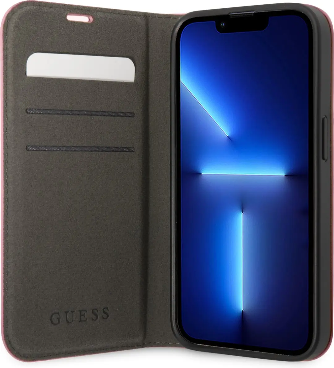 GUESS iPhone 14 Plus Hoesje - Roze - 3 Pasjes - MagSafe