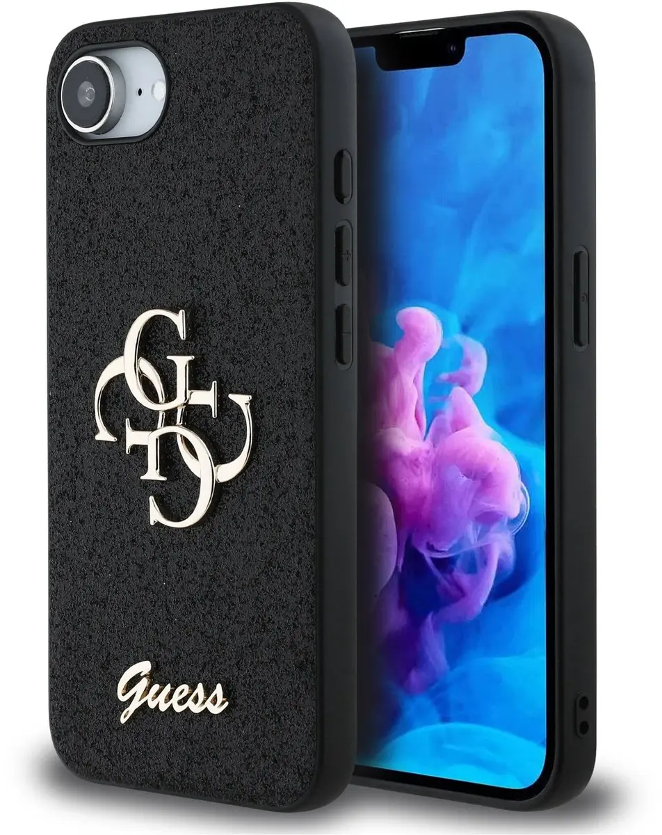 GUESS Glitter 4G Metal Logo Hoesje iPhone 16/17