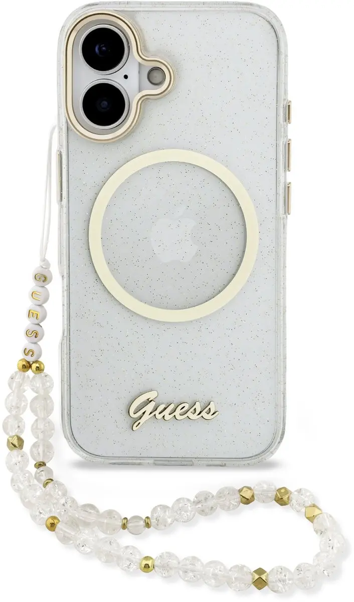 GUESS IML Glitter Script Backcover iPhone 17