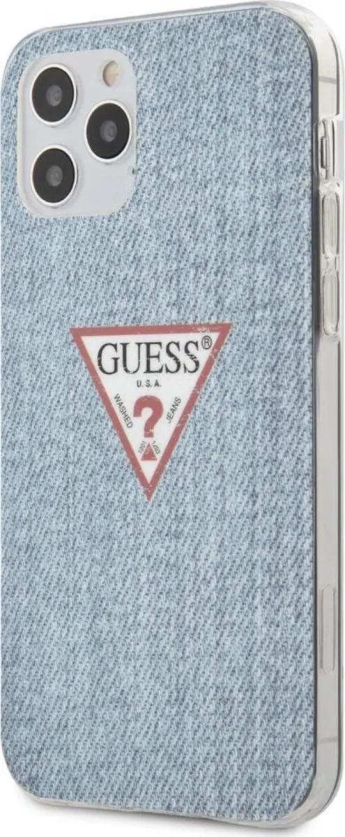 GUESS iPhone 12 Jeans Cover - Blauw - MPN 3700740481851
