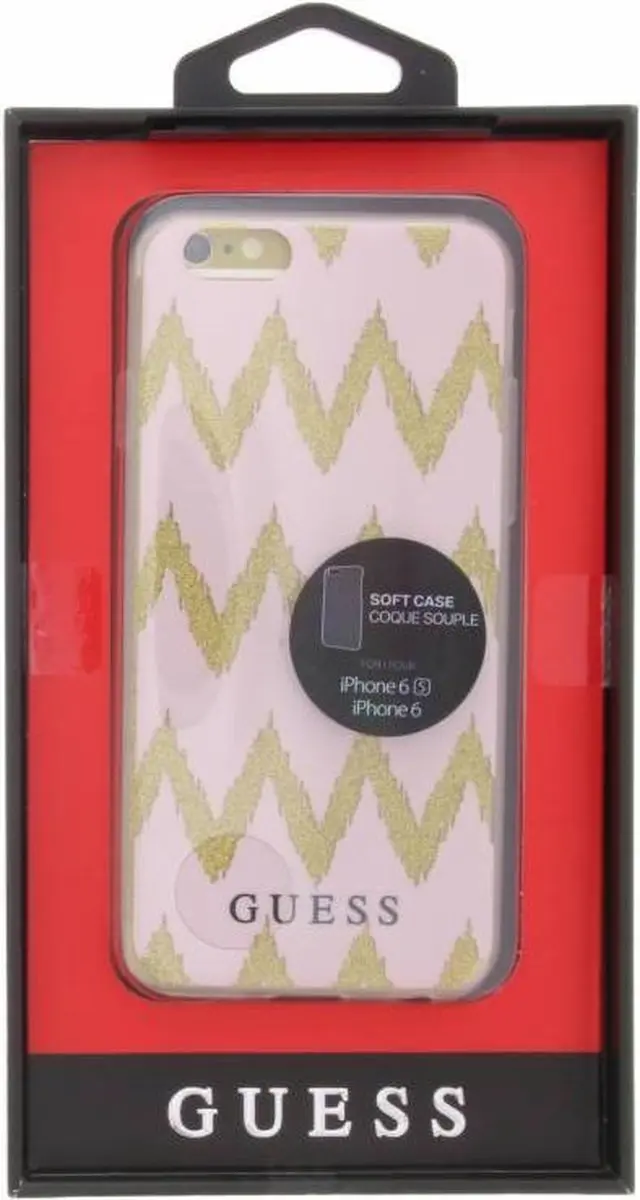 GUESS TPU Hoesje Chevron iPhone 6/6S - Beige