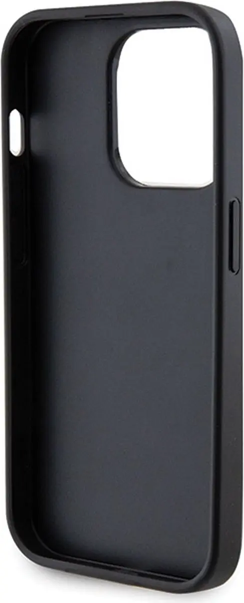 GUESS 4G Strass Metal Logo Back Case - iPhone 15 Pro - Zwart