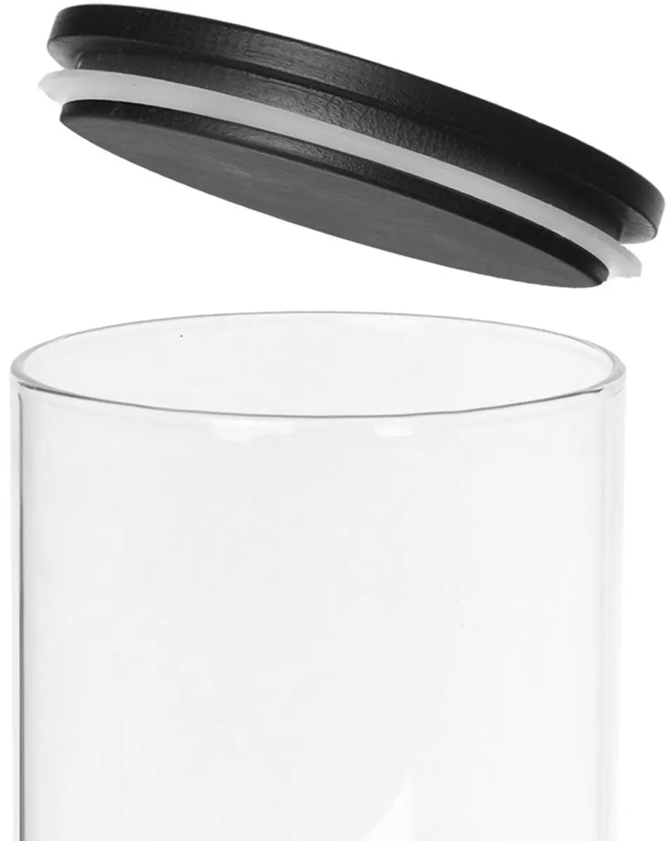 Orion Glazen Opslagcontainer 450ml - Borosilicaatglas - Bamboedeksel