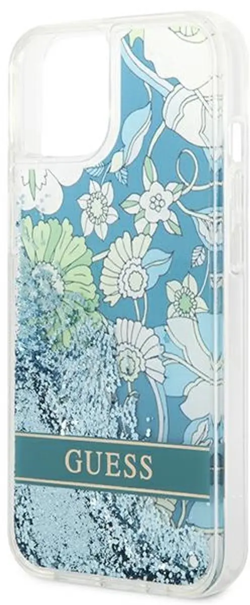 Guess Flower Liquid Glitter Hoesje iPhone 14 - Groen - afbeelding 6 van 6