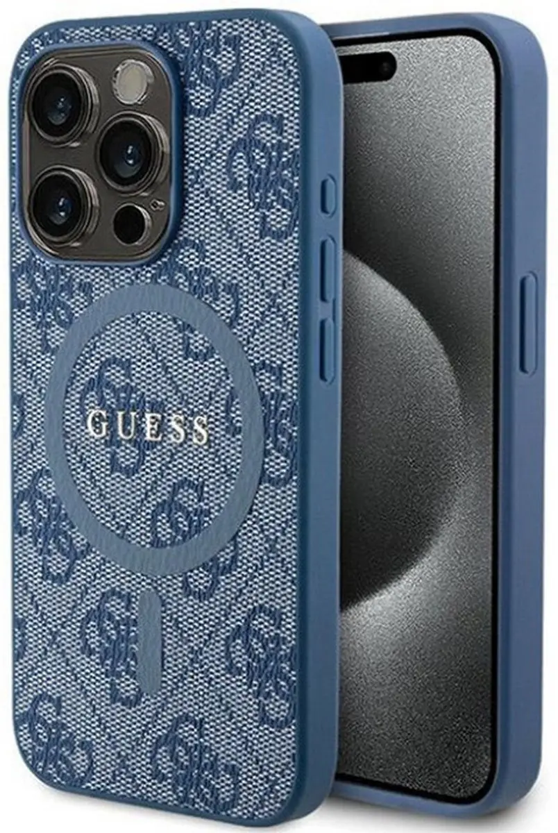 GUESS 4G Back Case MagSafe iPhone 14 Pro Max - Blauw