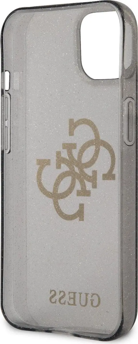 GUESS Glitters Backcase iPhone 13 - Zwart
