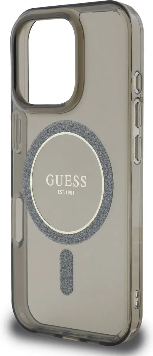 GUESS MagSafe Hoesje GUHMP16LHFGEREK - iPhone 16 Pro - Zwart