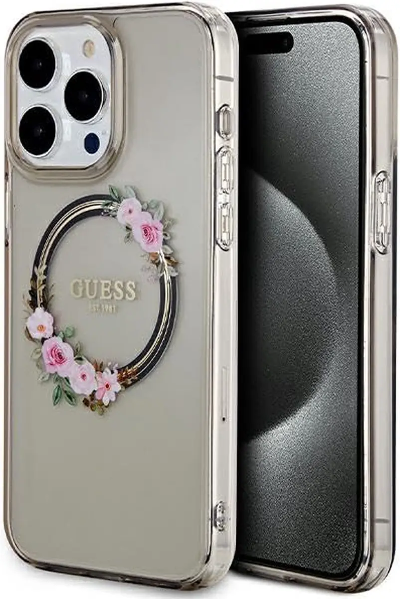 GUESS Glossy Ring Back Case - iPhone 15 Pro Max 6.7" - Zwart - afbeelding 6 van 6