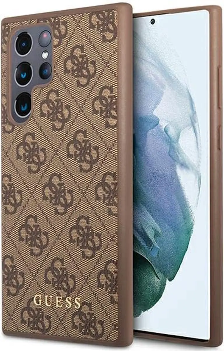 Guess Hard Case Metaal Bruin/Goud voor Samsung Galaxy S23 Ultra - 3666339117009 - afbeelding 6 van 6