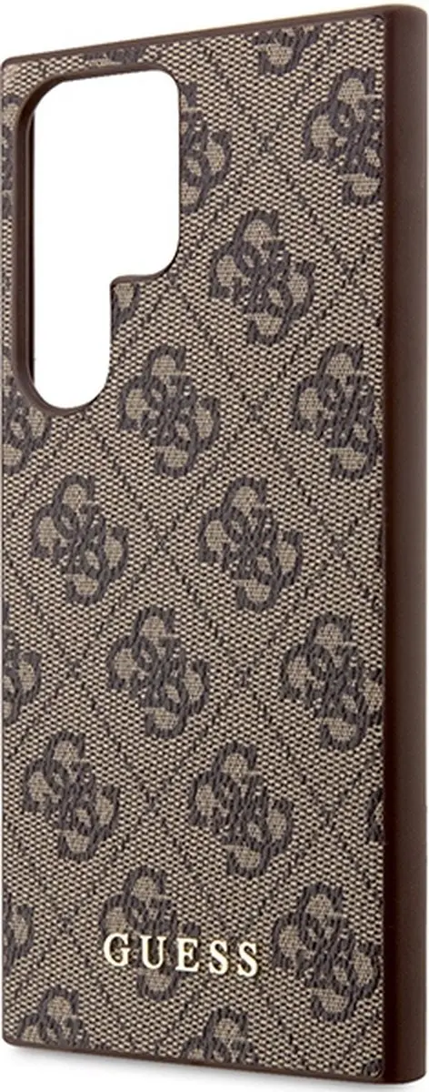 Guess Hard Case Metaal Bruin/Goud voor Samsung Galaxy S23 Ultra - 3666339117009