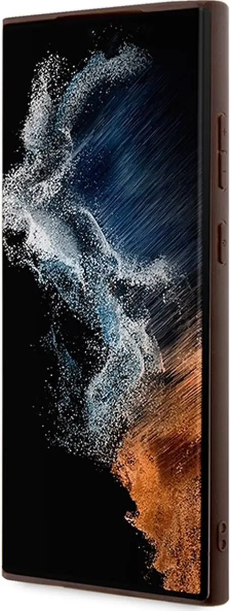 Guess Hard Case Metaal Bruin/Goud voor Samsung Galaxy S23 Ultra - 3666339117009