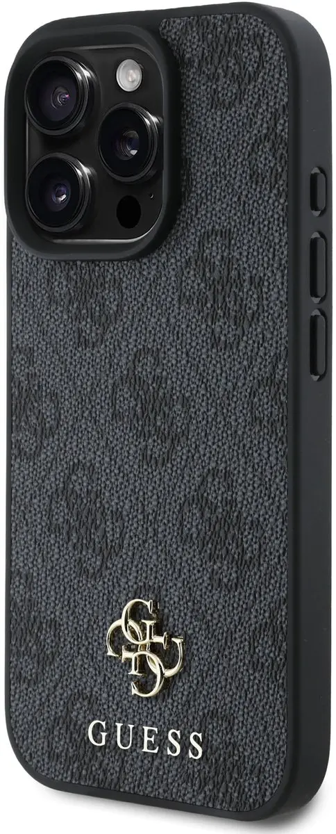 GUESS 4G Metal Logo Backcover GUHMP16XP4SM4MK - iPhone 16 Pro Max - Zwart