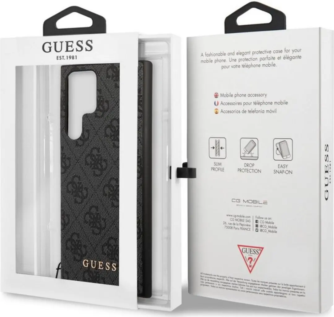 GUESS 4G Charms Back Cover - Samsung Galaxy S23 Ultra - Grijs