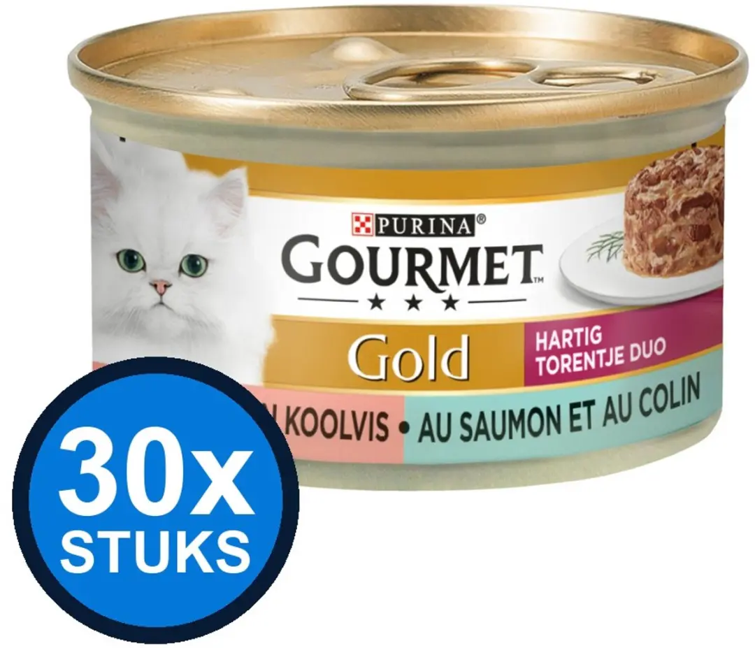 Gourmet Gold Hartig Torentje Zalm Kattenvoer Natvoer 85g