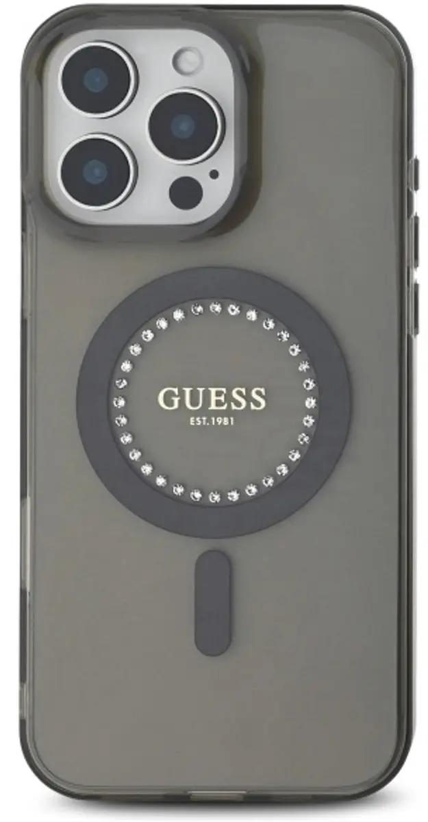 GUESS IML Rhinestones Hoesje iPhone 16 Pro - Zwart - afbeelding 6 van 6