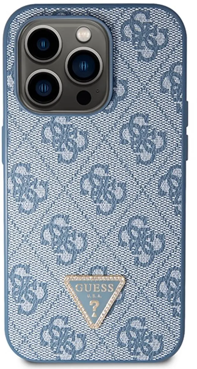 GUESS 4G Triangle Crossbody Hoesje - iPhone 14 Pro - Blauw