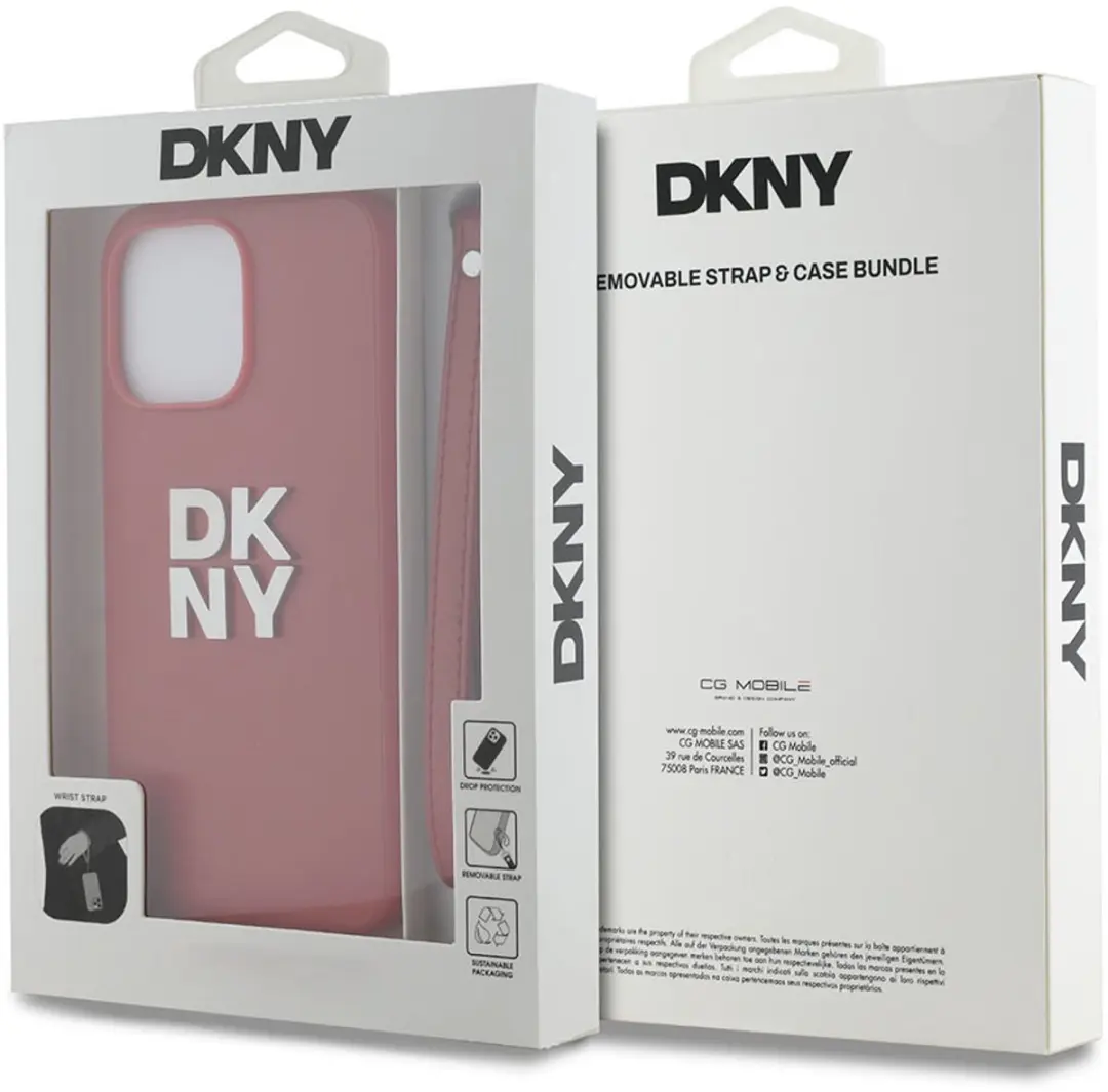 DKNY Hoesje iPhone 14 Pro - Rood - Metalen Logo