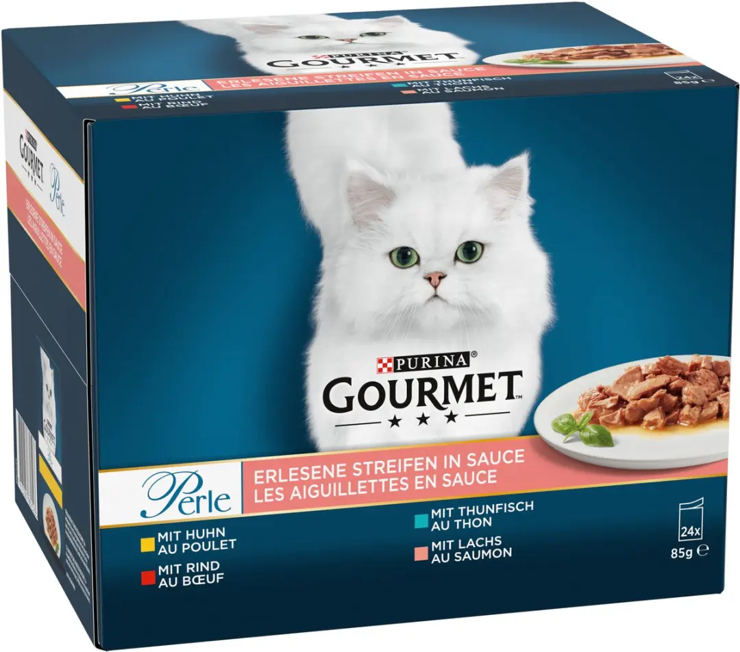 Gourmet Perle Verfijnde Reepjes in Saus - 96 Stuks (4x24x85g)