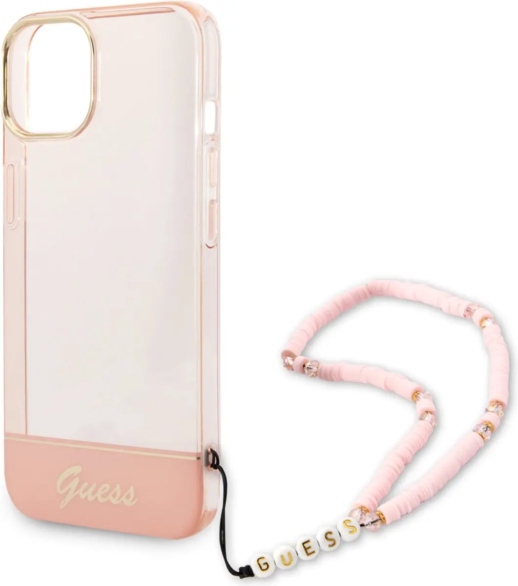 GUESS Telefoonhoesje iPhone 14 Plus - Roze Transparant - 3666339064297 - afbeelding 6 van 6