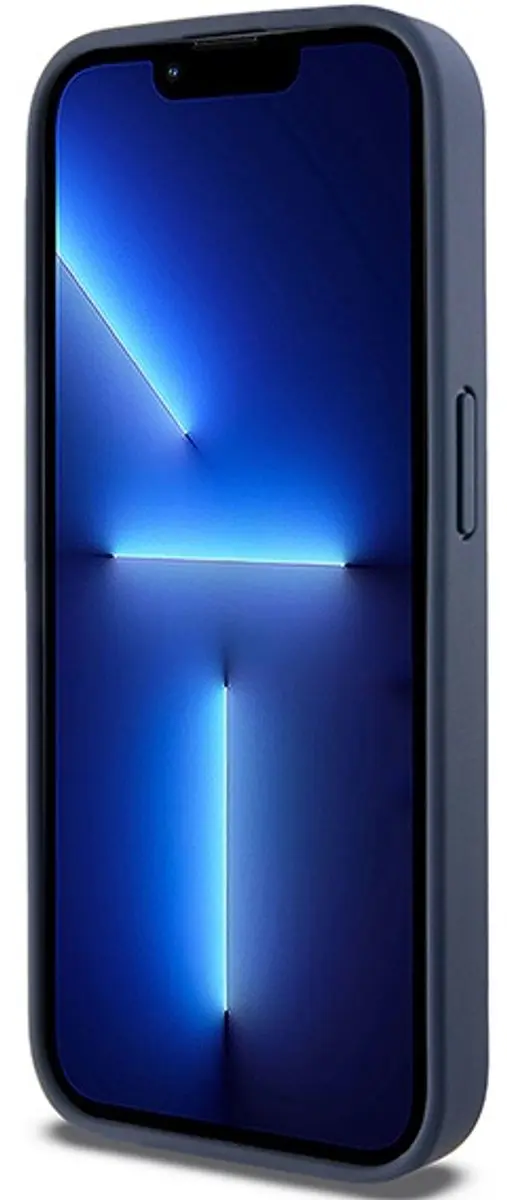 DKNY Textured Tonal Stripe Back Case - iPhone 15 Pro Blauw DKHCP15LPRTHSLB