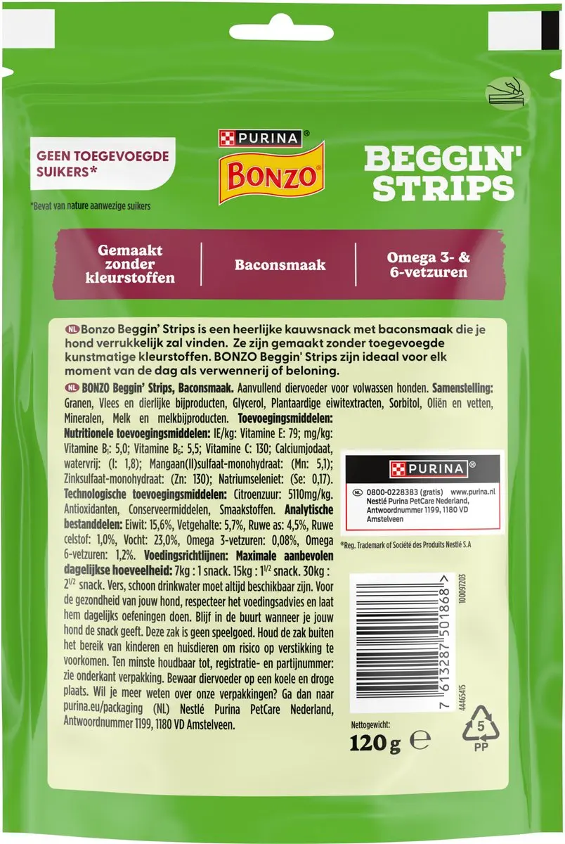 Bonzo Beggin' Strips Bacon - 6x120g