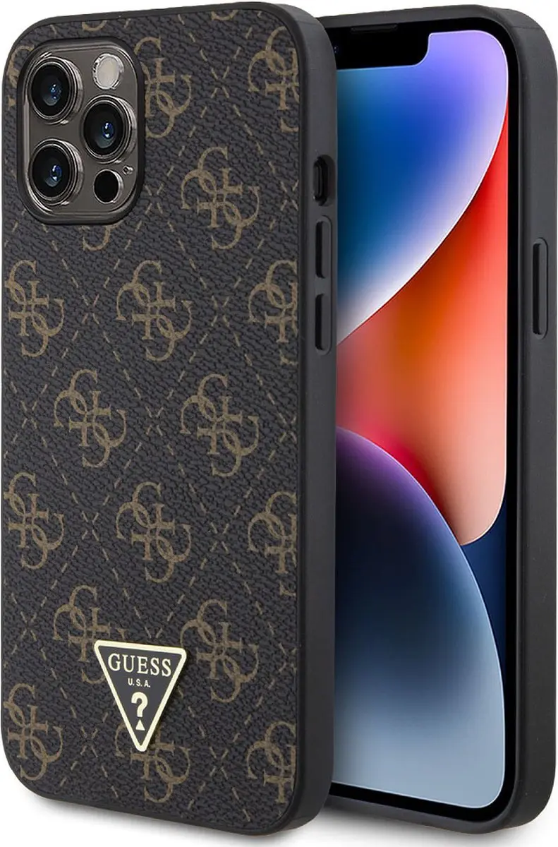 GUESS 4G Triangle Logo Back Case - iPhone 12 Pro Max - Zwart - afbeelding 6 van 6