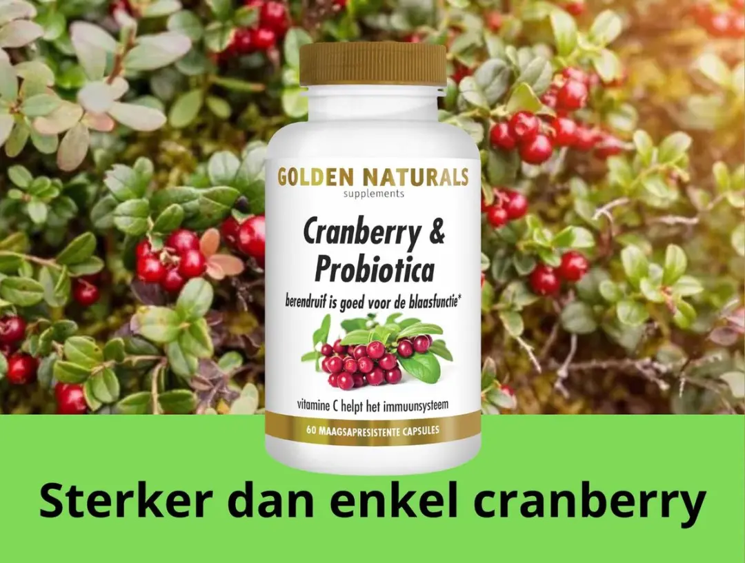 Golden Naturals Cranberry & Microbiotica Capsules 60 Stuks