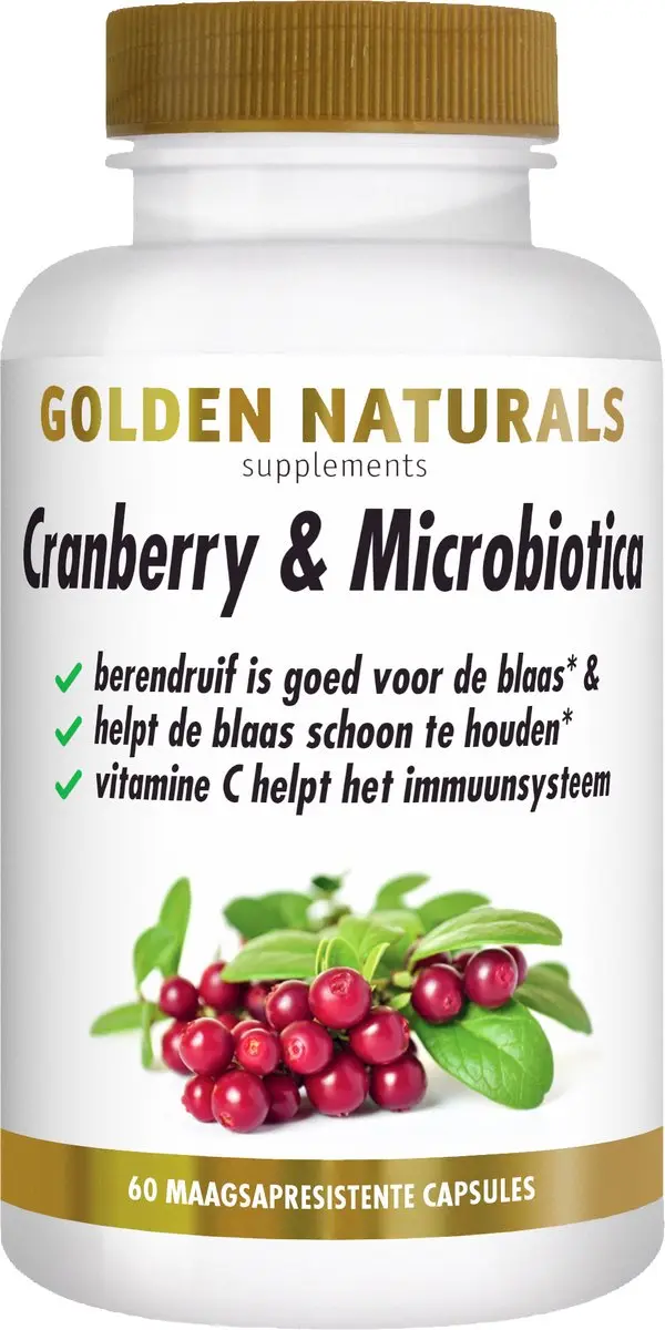 Golden Naturals Cranberry & Microbiotica Capsules 60 Stuks