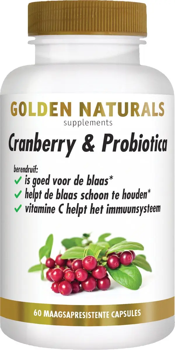 Golden Naturals Cranberry & Microbiotica Capsules 60 Stuks