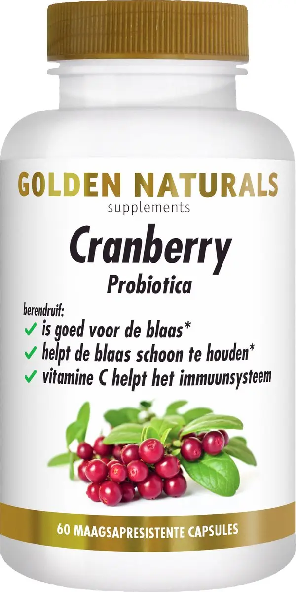 Golden Naturals Cranberry & Microbiotica Capsules 60 Stuks - afbeelding 6 van 6