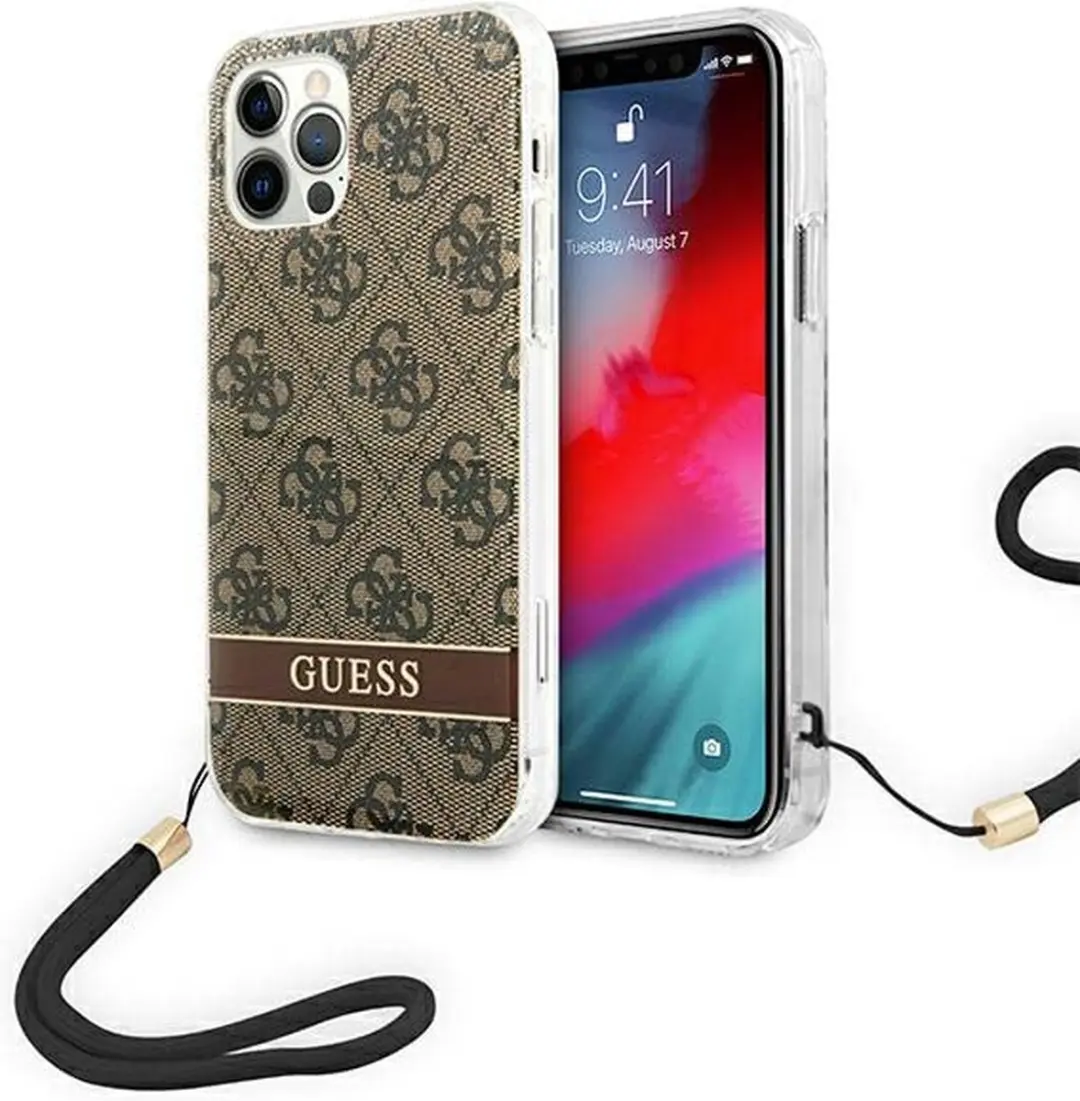 GUESS 4G Printed Stripe Back Case met Strap