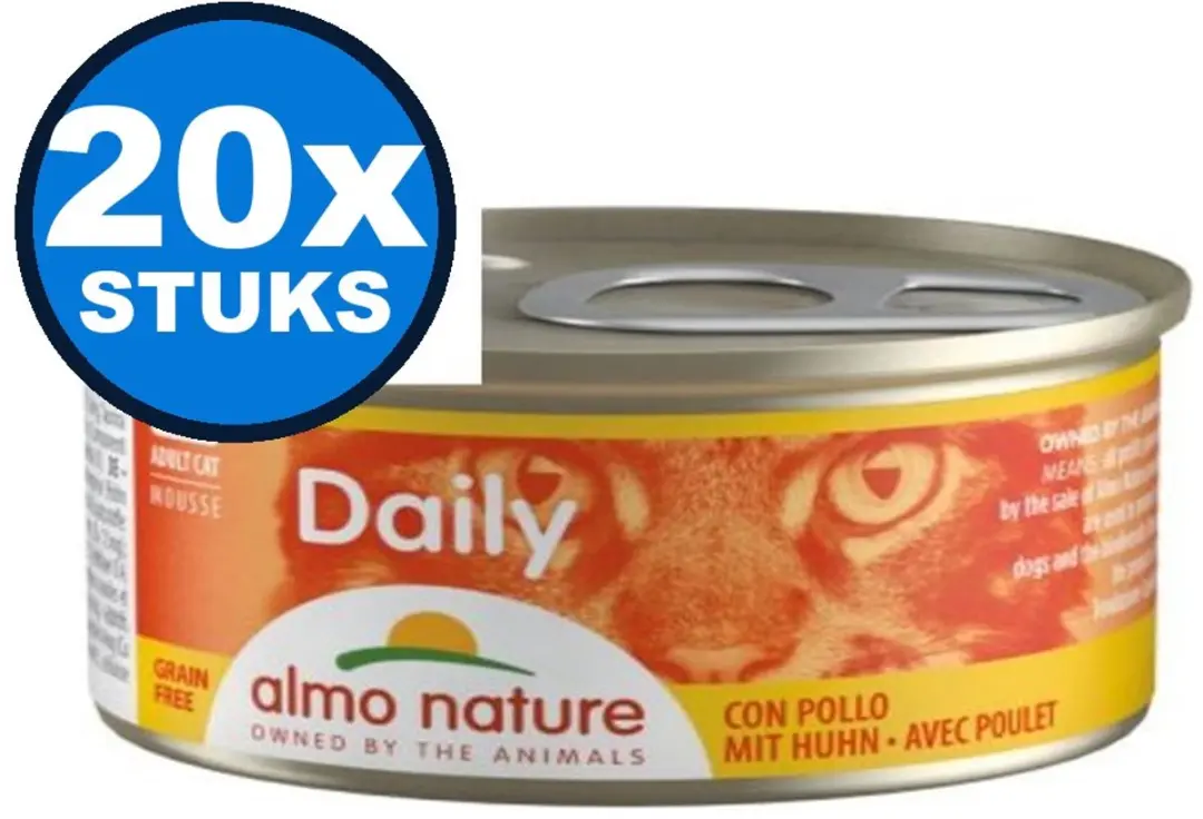 Almo Nature Daily Mousse Kip Kattenvoer Natvoer 20x85g