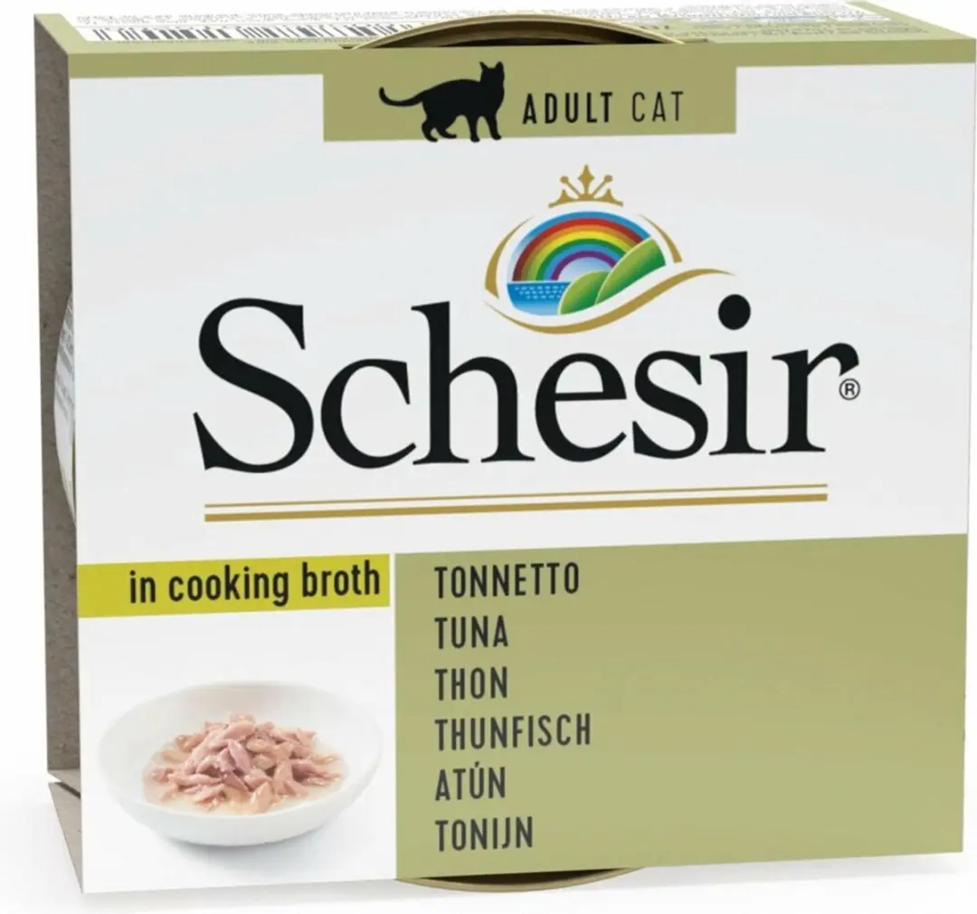 Schesir Kattenvoer Tonijn in Bouillon - 12x70g
