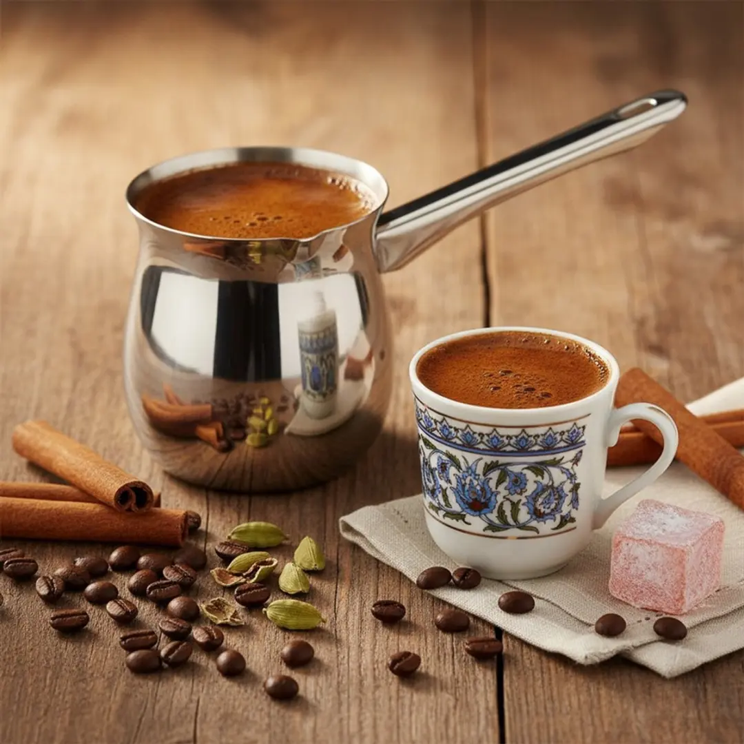 Orion Stalen Turkse Koffiepot 400ml - Zilver