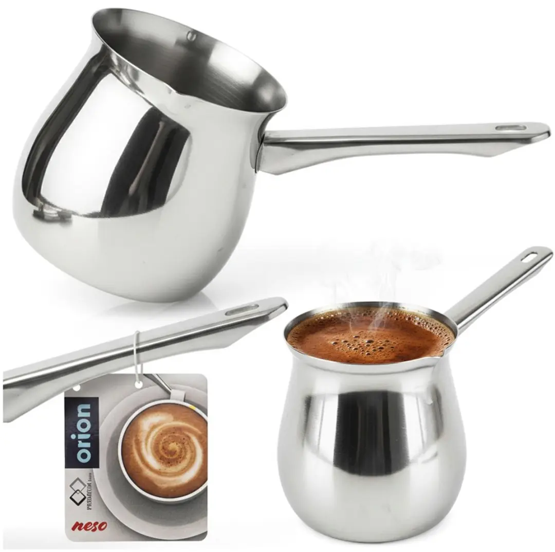 Orion Stalen Turkse Koffiepot 400ml - Zilver