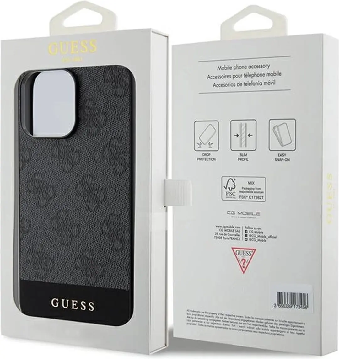 GUESS 4G Stripe Back Case - iPhone 15 Pro Max - Grijs - afbeelding 6 van 6