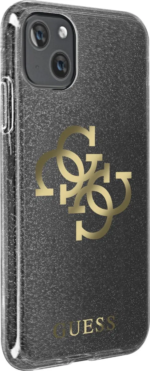 Guess Glitters iPhone 13 Mini Hoesje - Zwart
