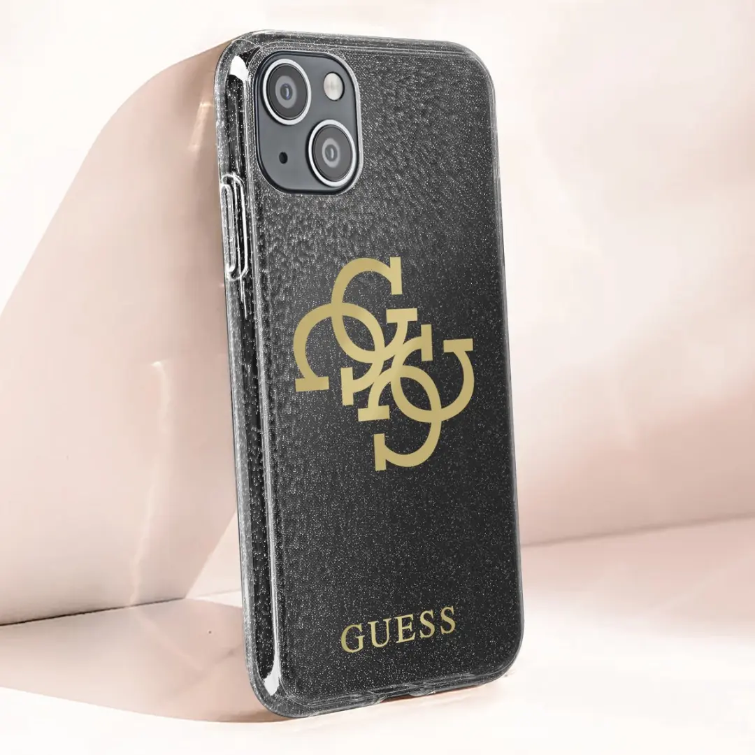 Guess Glitters iPhone 13 Mini Hoesje - Zwart - afbeelding 6 van 6