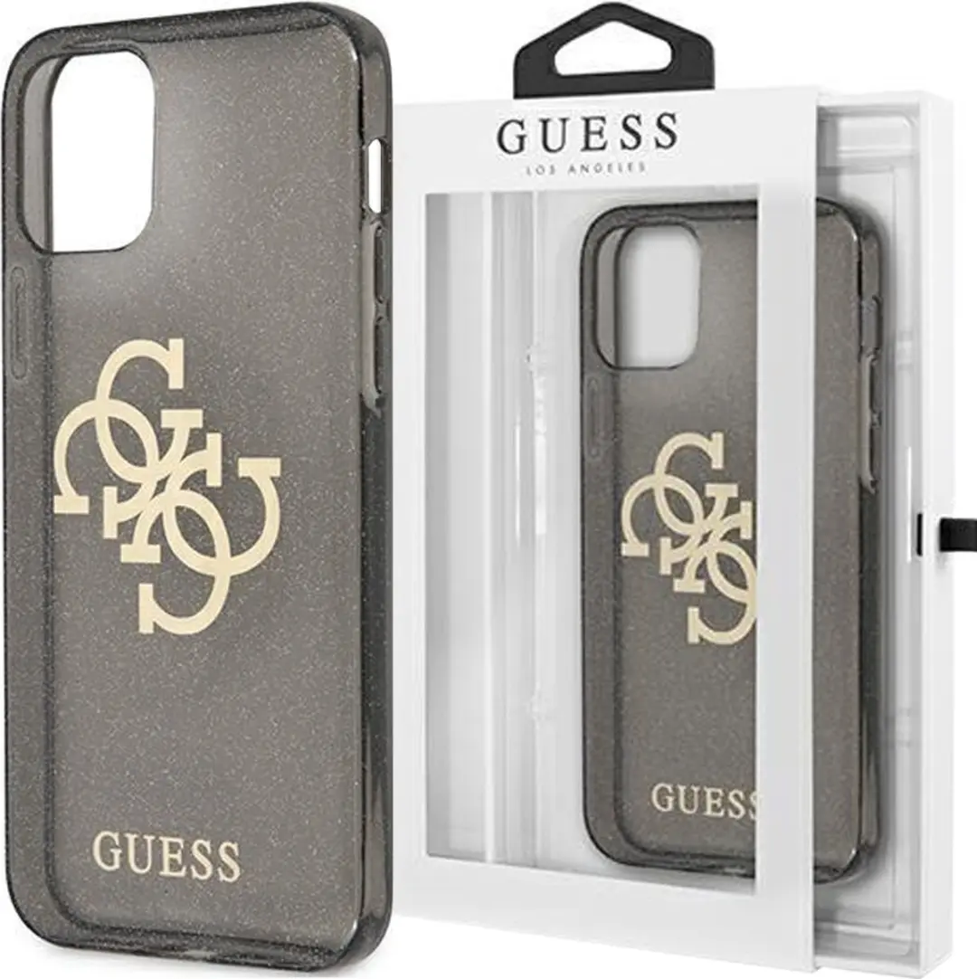 Guess Glitters iPhone 13 Mini Hoesje - Zwart