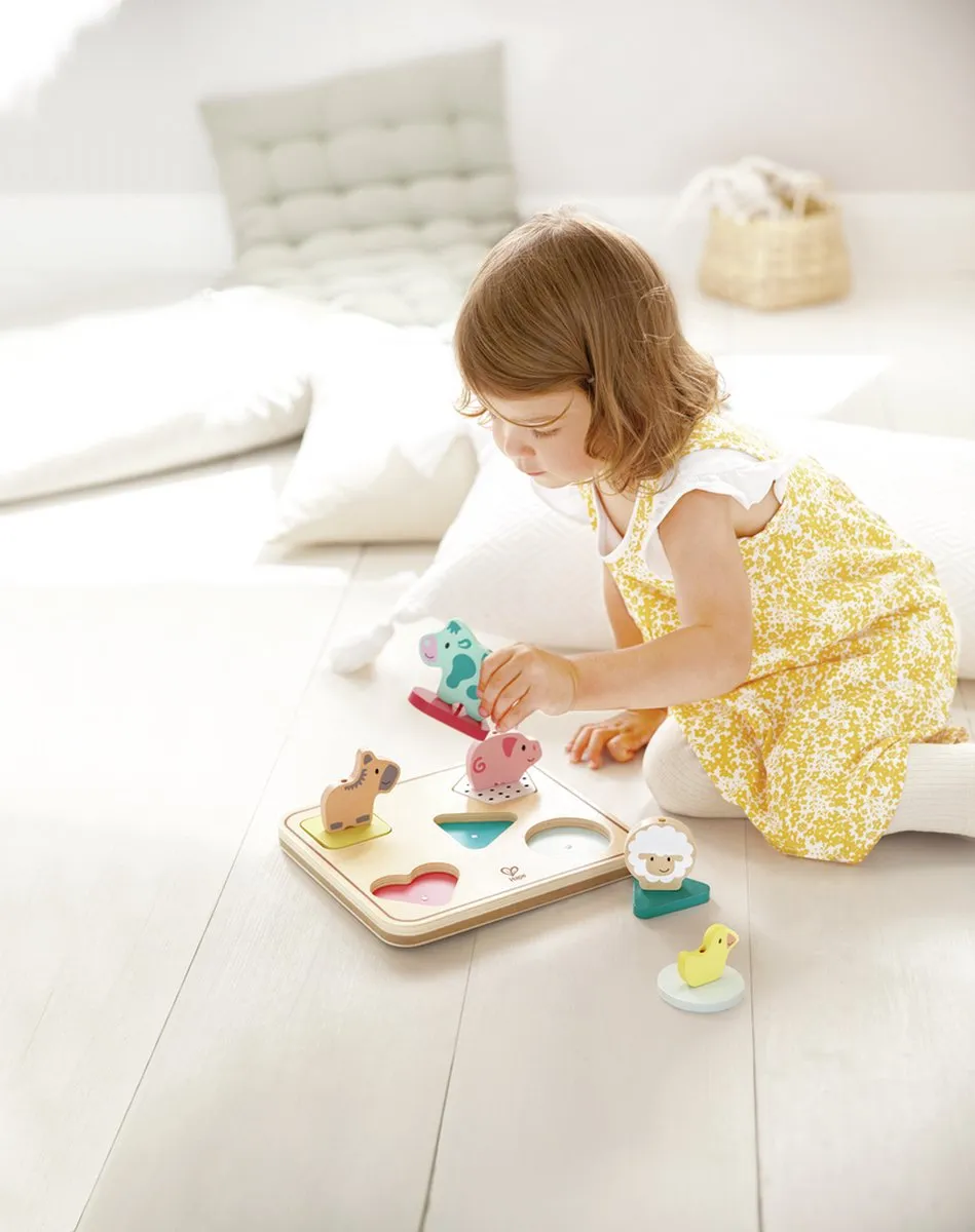 Hape Tom Dierengeluidenpuzzel 12 Stuks - Veelkleurig