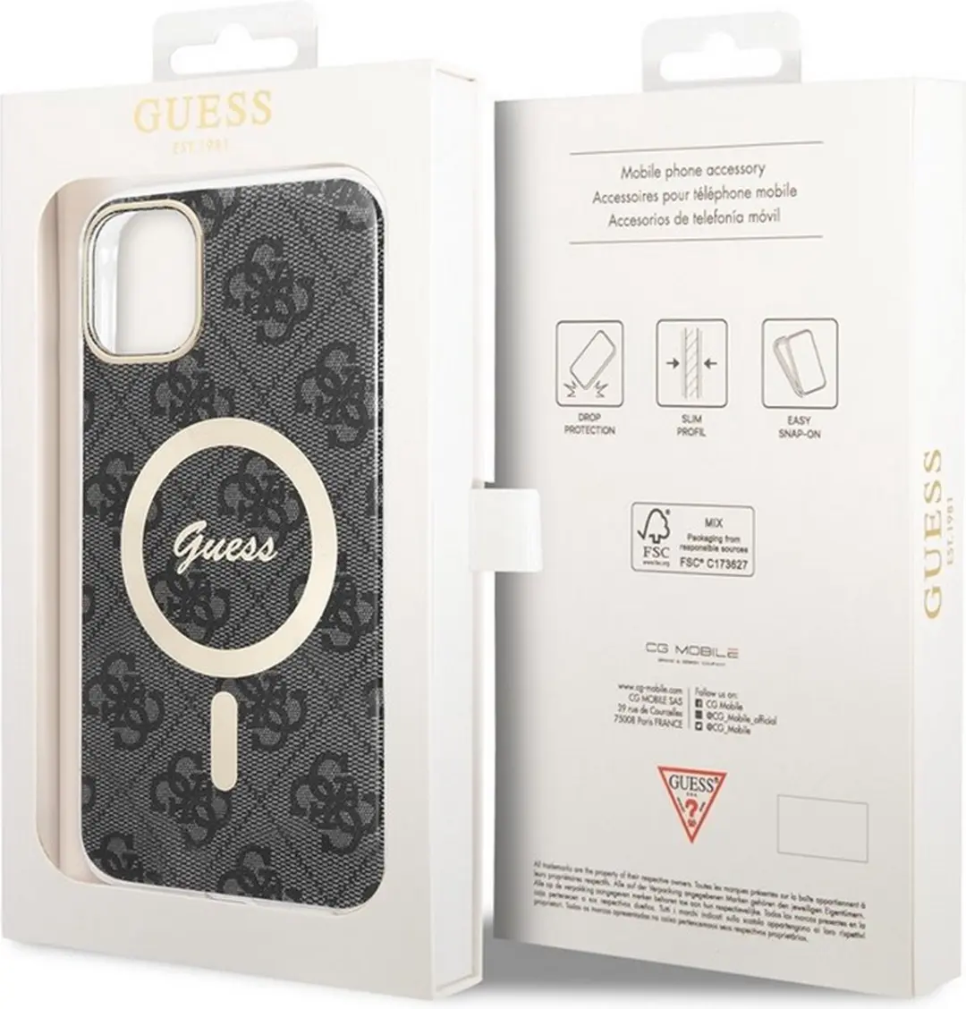 GUESS 4G Back Case MagSafe iPhone 11 - Grijs