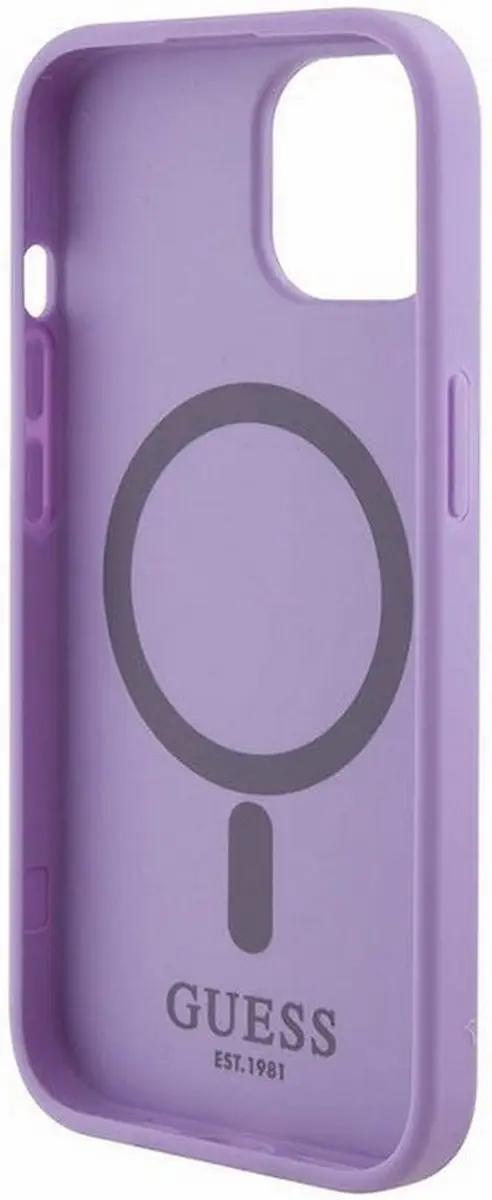 GUESS Saffiano Hoesje - iPhone 15 Plus - Paars