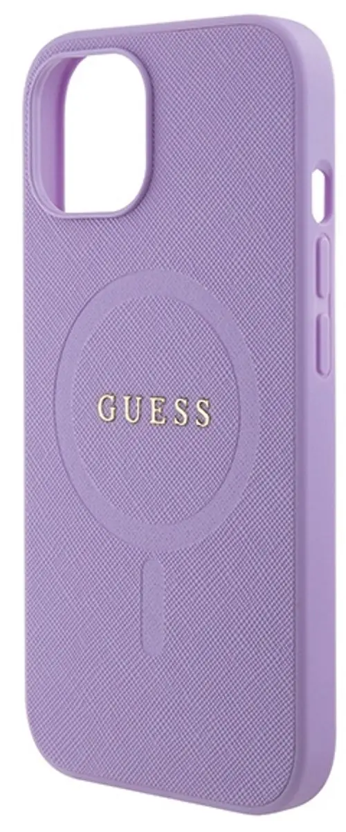 GUESS Saffiano Hoesje - iPhone 15 Plus - Paars - afbeelding 6 van 6