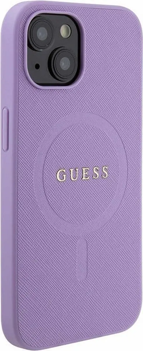 GUESS Saffiano Hoesje - iPhone 15 Plus - Paars