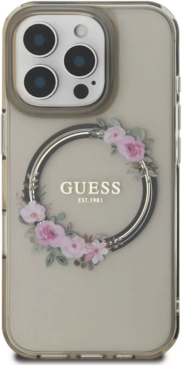Guess GUHMP16LHFWFCK iPhone 16 Pro Hoesje - MagSafe - Zwart